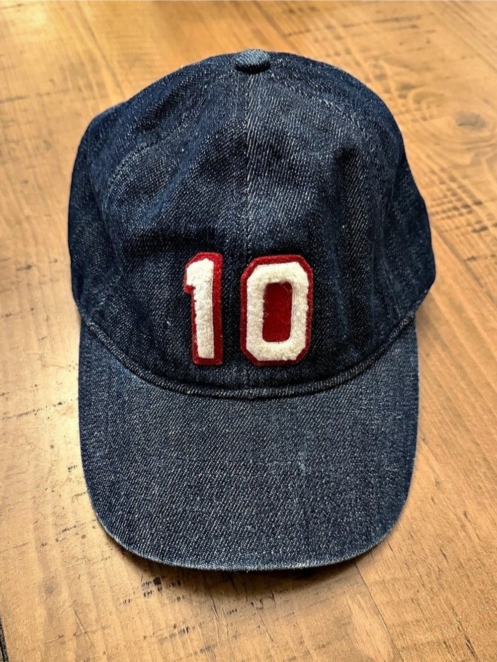 J.Crew Dark Blue Denim Number 10 Baseball Cap in Blue
